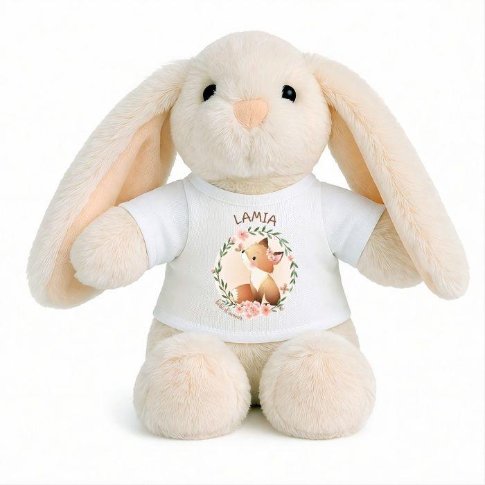 Planetee Peluche Lapin Bébé Doudou Lamia d'Amour Renard Cadeau Naissance Fille Nouveau-Né Baby Shower