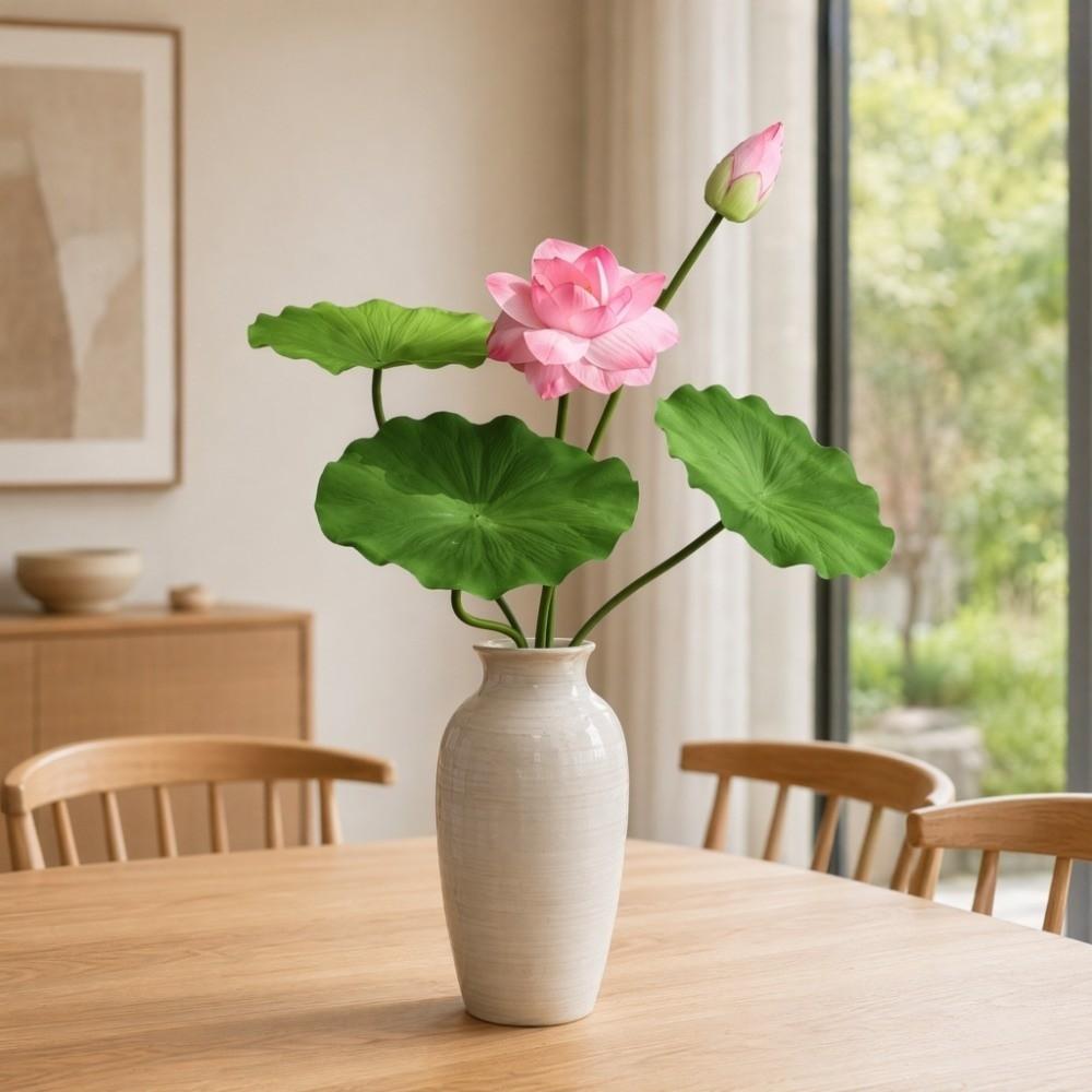 55cm Silk Lotus Flower Zen Spirit Fake Flowers Artificial Flower Branch Outdoor Garden Decor