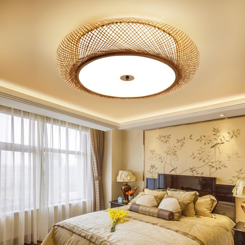 Bamboo Weave Ceiling Lamp: Chandelier for Homes, Tea Shops, or Private Rooms; Japanese Tatami Style.