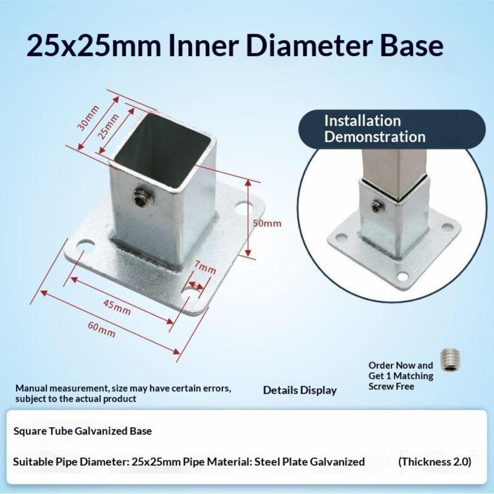 Adjustable Pipe Joint Buckle Non Welding Elbow Fixed Buckle New Square Tube Connector Railing