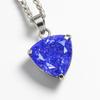 925 Sterling Silver CERTIFIED 42 Ct Natural Purple Trillion Sapphire Pendant AI-116-NS