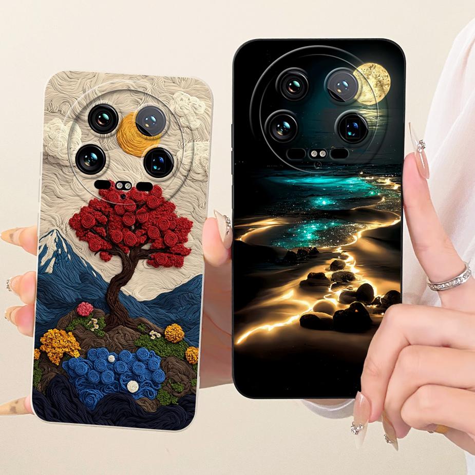Чехол для Xiaomi 13 Ultra Mi 14Ultra Милый Кот Расписной Чехол Мягкий ТПУ Матовый Чехол для Телефона Для Xiaomi 14 Ultra Mi 13Ultra Fundas Coque