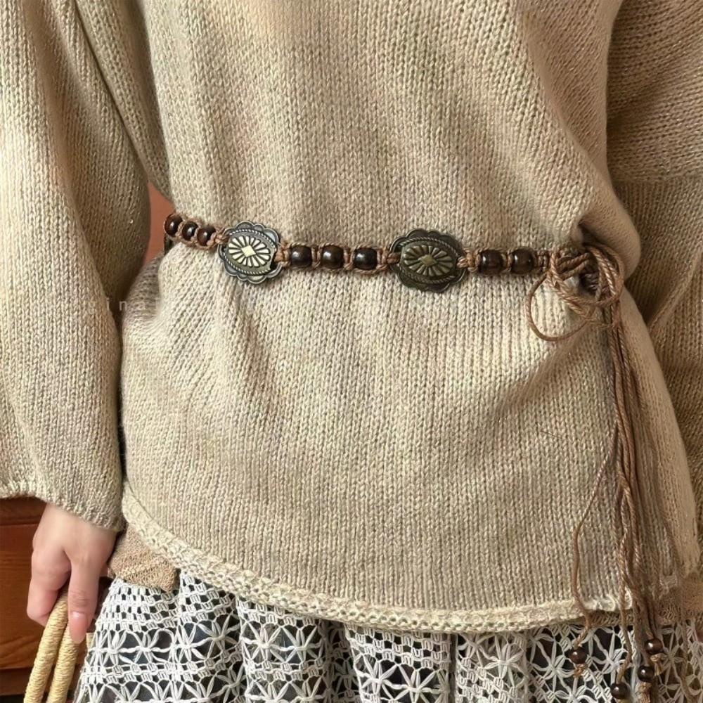 Metal Bohemian Waist Belt Beaded Waist Chain Temperament Vintage Belt Leisure