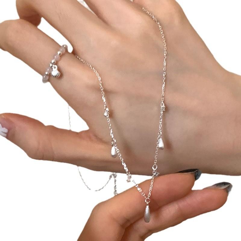 Простое высококачественное матовое ожерелье из циркония с каплями воды, женское нежное нишевое модное темпераментное универсальное шейное колье для свитера