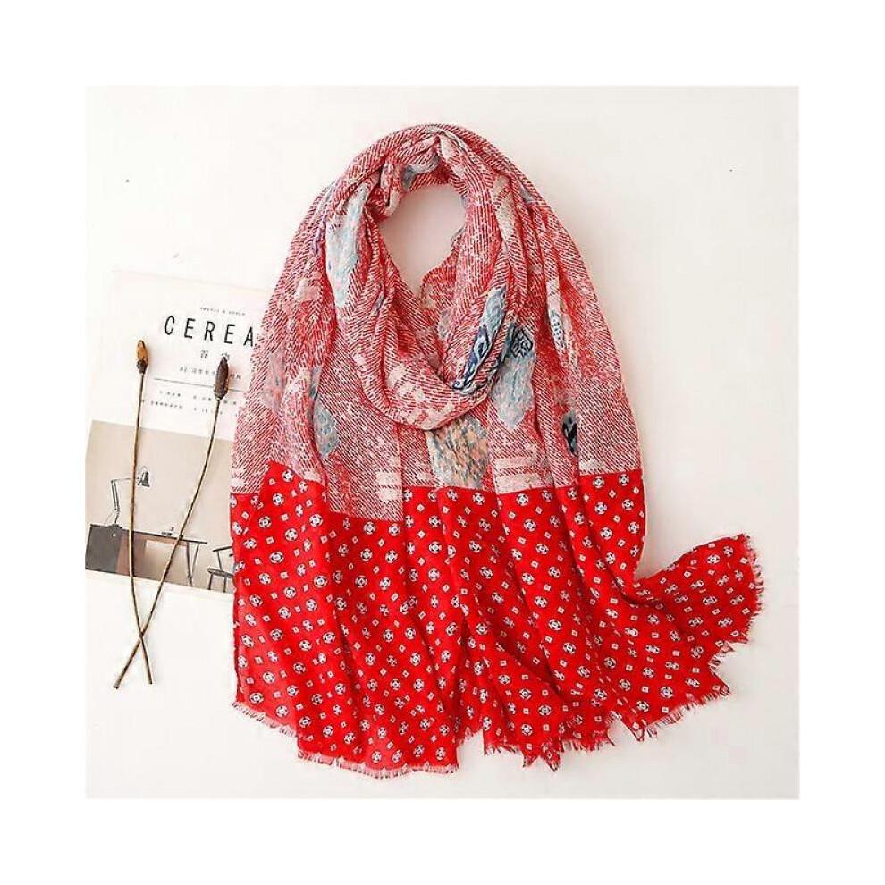 (10)Design Brand Women Scarf Fashion Print Cotton Warm Shawl Muslim Scarves Hijabs Lady Pashmina Bandana Tassel Beach Shawls Foulard