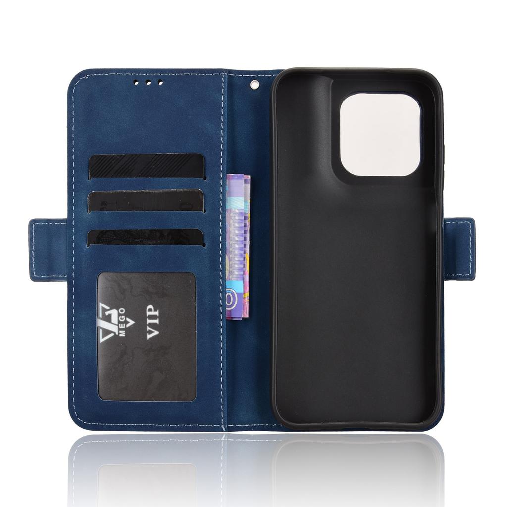 Wallet Case for Moto G67 5G - Leather/PU, Blue, With Card Holder
