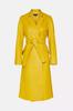 Party Wear Stylish Yellow New Women Trench Coat Leather Genuine Lambskin Handmade Long