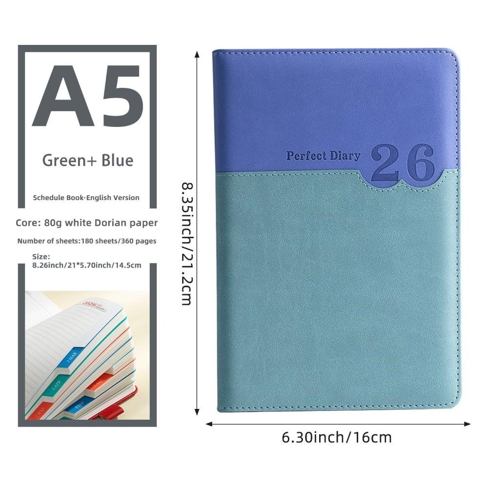 A5 Office Planner Two-color Stitching Business Notebook New Agenda Book