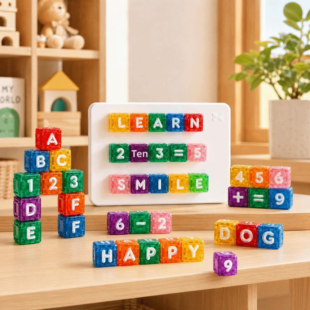 Letters and Numbers Arithmetic Toy Mini Letter Number Blocks Tabletop Game Children