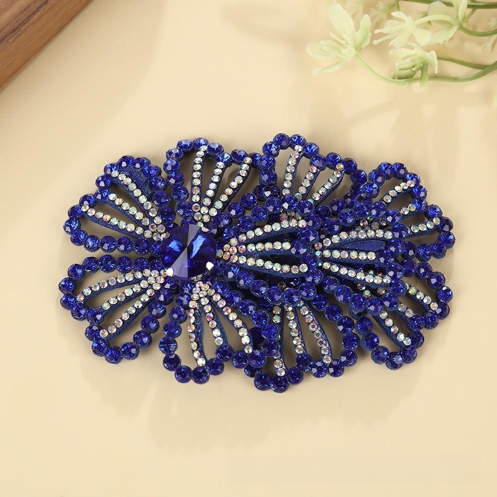 1Pairs Sparkling Rhinestone Flower Patches Rose Brooch Fabrics Headband Accessories Fabrics
