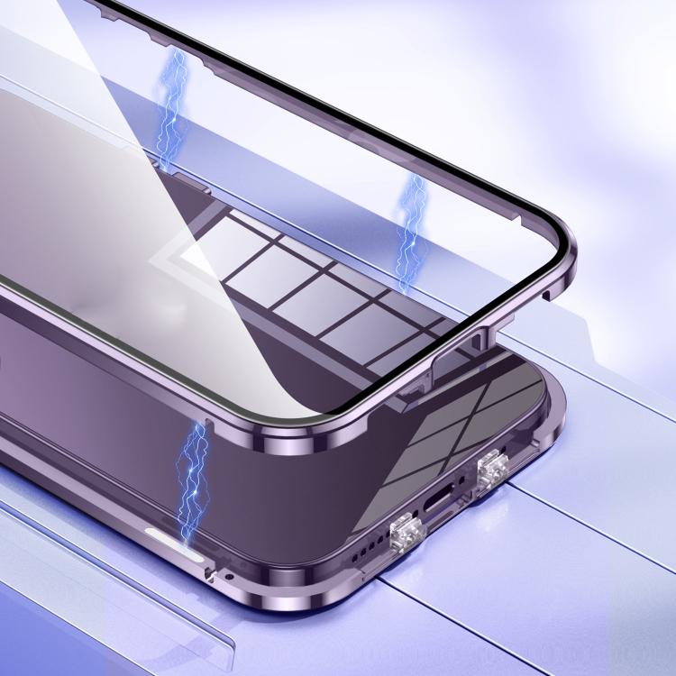 Магнитный чехол-бампер из закаленного стекла HD с двойной застежкой для iPhone
