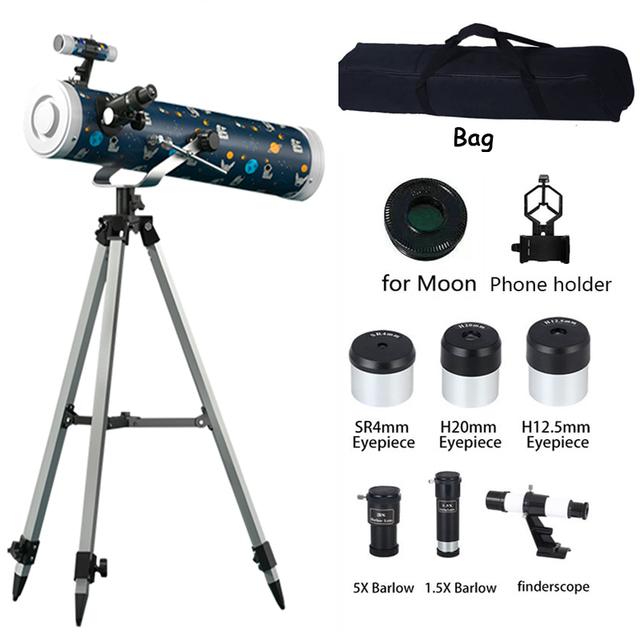Профессиональный астрономический телескоп для космоса 35X-875X HD 1,25 дюйма, новое обновление, увеличение 114 мм, большой диаметр, лучший подарок для детей