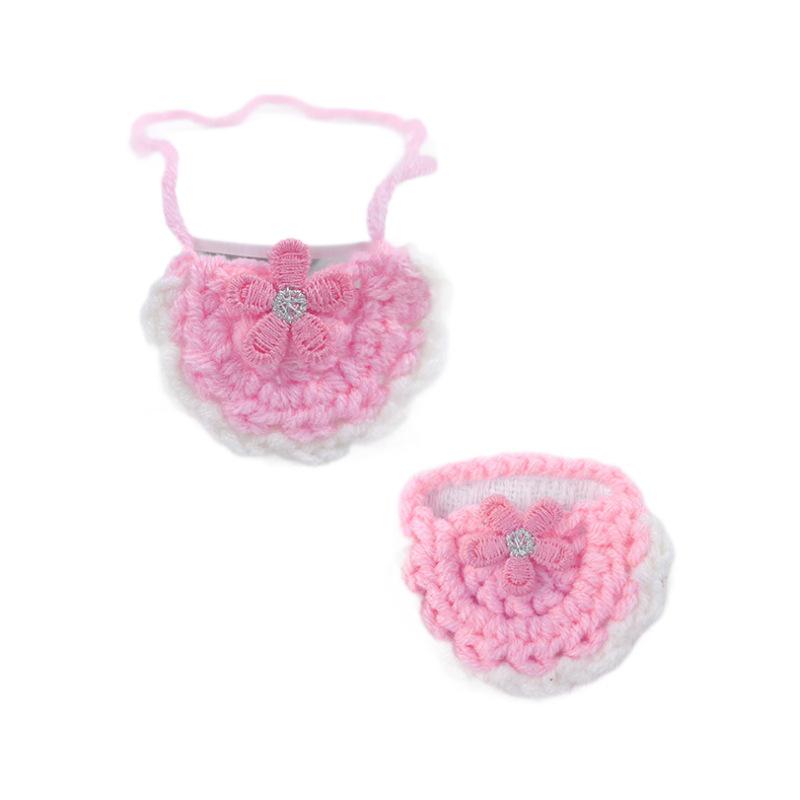 Thick Twist Stick Small Knitted Puppy Bib Apron Doll Accessory