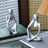 Nordic Minimalist Silver Thinker Sculpture for Home and Hotel Decor