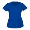 Women Short Sleeve V Neck Soild Tops Pocket Working T-shirts Blouse
