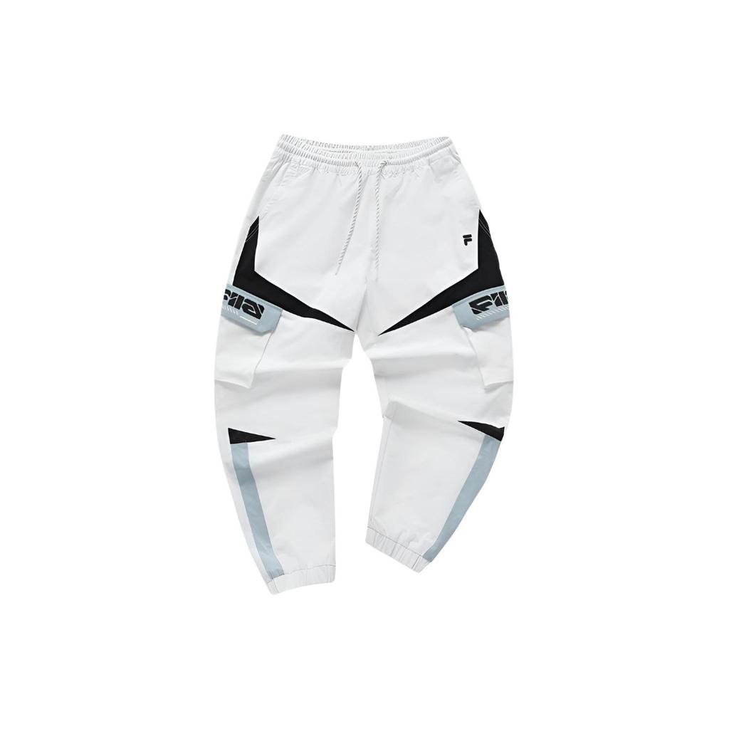 Fila Fusion Городские Техно Цветные Блоки Ретро Сшитые Свободный Крой Плетеные Брюки Карго Вязаные Спортивные Брюки Женские брюки Белый T11W411802F-WT