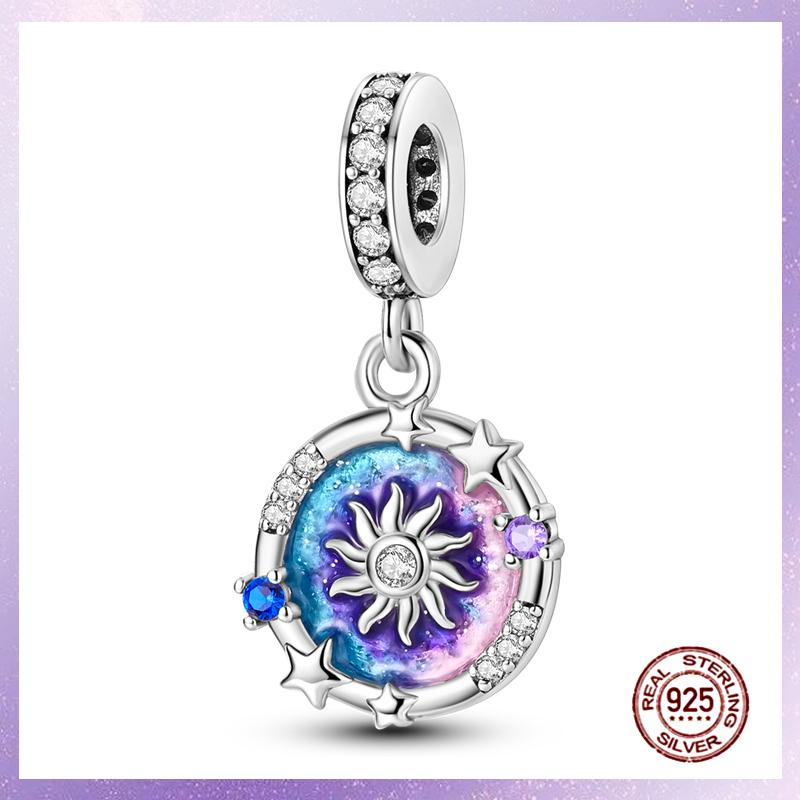 Фиолетовые Шармы Медный Fit Оригинальный Подвесной Браслет Бабочка Стекло Сердце Перо Клип Шарм Подвеска Светящаяся Бусина DIY Ювелирные Изделия