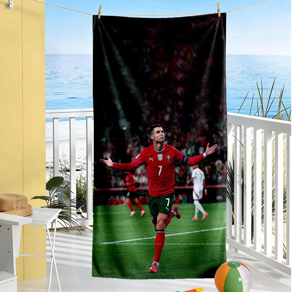 Cristiano Ronaldo Beach Towel Soft Durable Quick-Dry Comfortable Lightweight Suitable for Swimming, Gym, Camping, Yoga Vacation