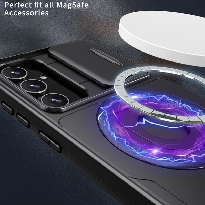 Push Window Shockproof Armor Case For Samsung Galaxy A54 S20 S21 S22 S23 Ultra Plus FE iPhone 15 14 13 12 11 Pro Max Camera Protection Ring Cover