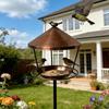 Weatherproof Standing Bird Feeder Anti-Waste Outdoor Bird Bath Iron Birdbath Stand  Garden