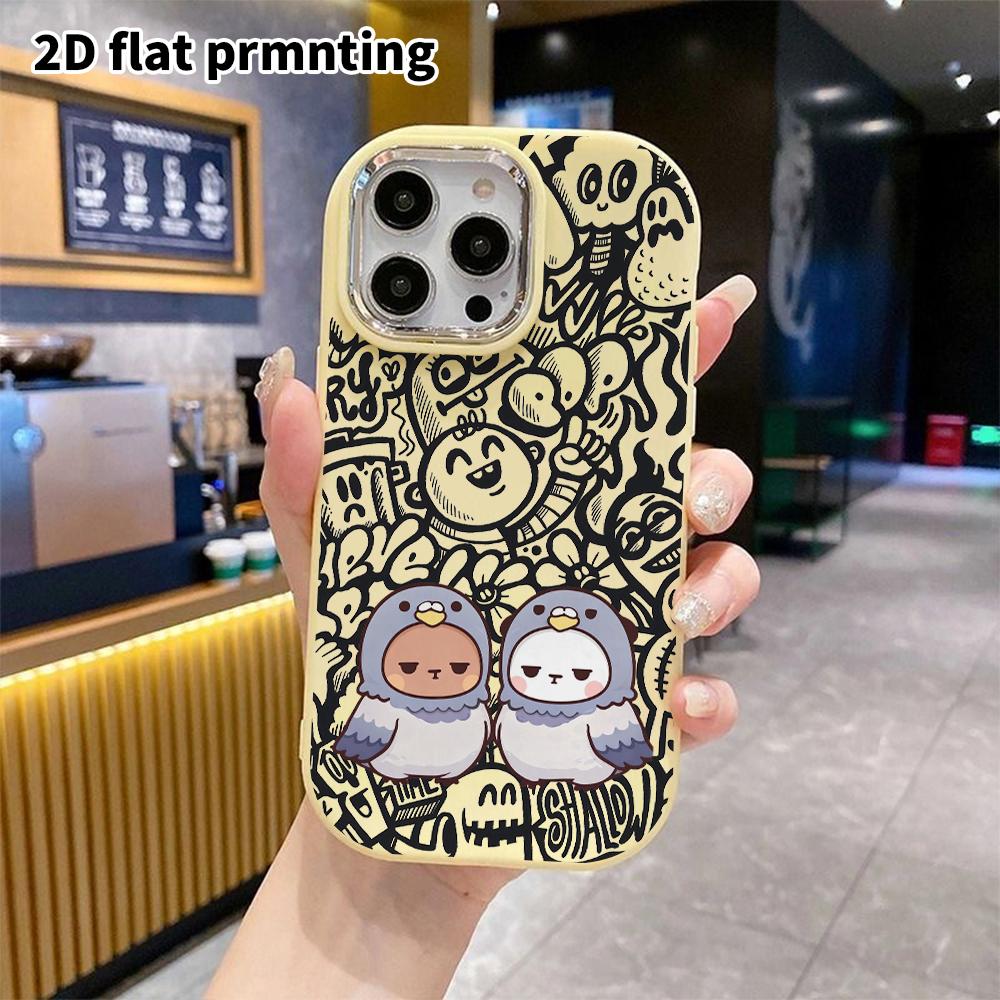 Phone Case: 2D flat design suitable for iPhone 18 17 16 15 14 13 Pro protective case, couple style, little bird full-head cover, Christmas and Hallowe