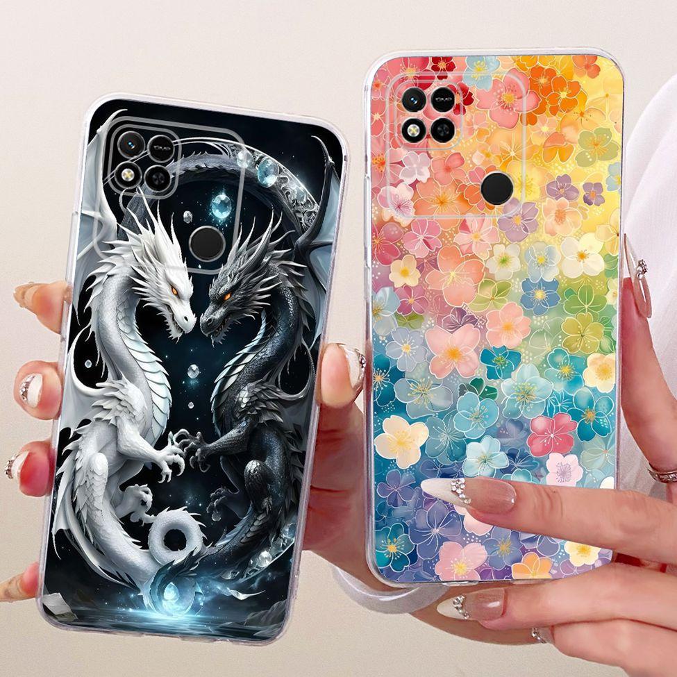 For Redmi 10A Case Cover Transparent Cute Cat Fashion Butterfly Funny Painted Casing 220233L2C 220233L2I 220233L2G