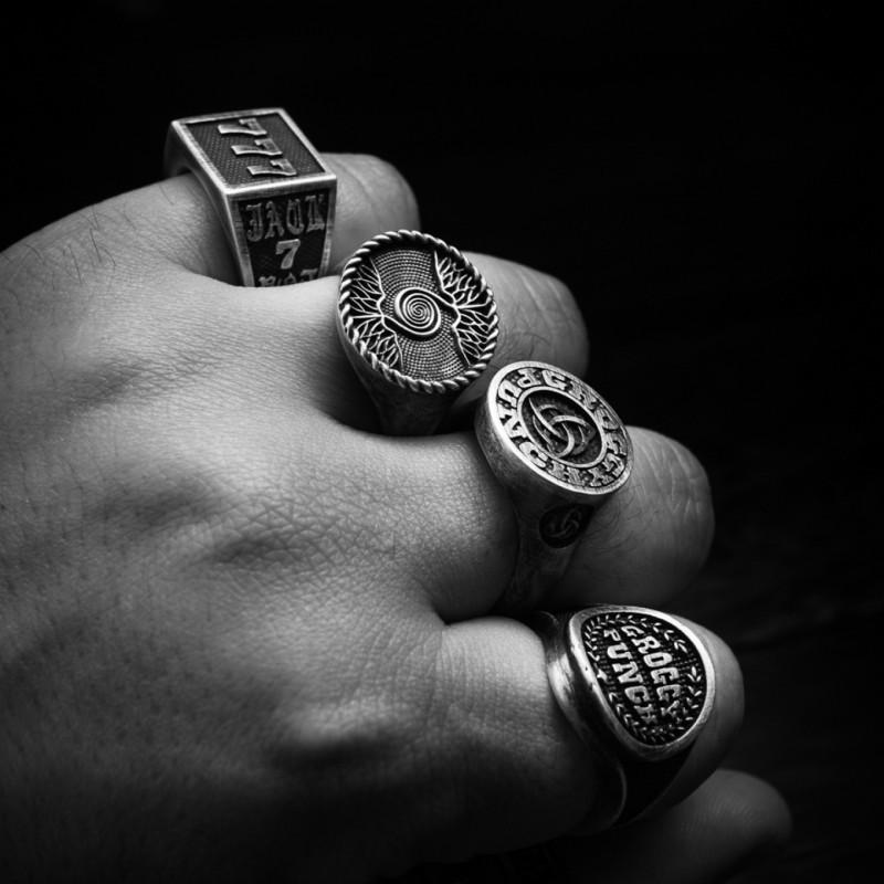 Adjustable Open Ring Men Women Vintage Tree Of Life Design Plated Geometric Leaf Band Minimalist Unique Jewelry