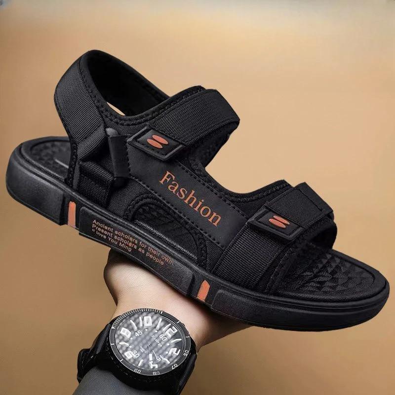 Модные повседневные мужские сандалии пляжная мужская обувь на платформе с открытым носком скидка дешевая распродажа 2025 новинка для взрослых японский цвет V