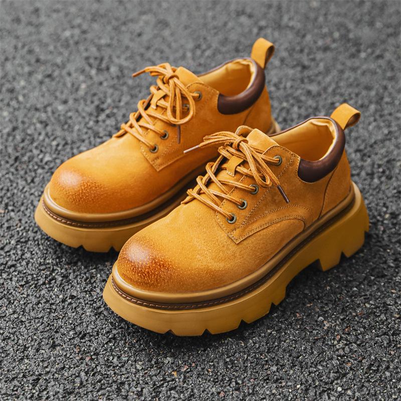 Американские ретро-обувь, мужская обувь, зимняя обувь с низким верхом, обувь Martin, трендовая повседневная обувь с толстой подошвой, увеличивающая высоту, большая голова 66685-J