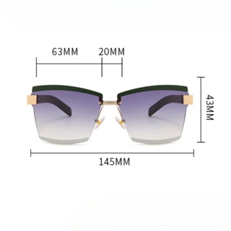 Солнцезащитные очки без оправы квадратные женские вдохновленные разноцветные модные оттенки винтажные очки