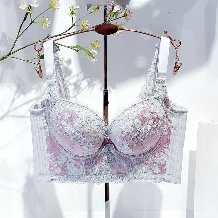 Gather Bra Women Lace Sexy Upper Support Bra Push Up Adjustable Invisible Bra Female Sensual Lingerie Fancy Underwear