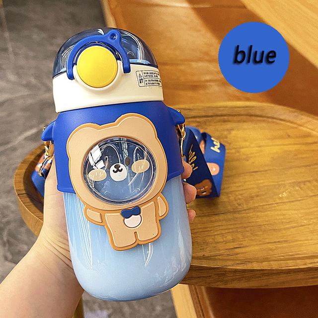 Детская бутылка для воды с соломинкой, летняя высокотемпературная наклейка, милая пластиковая чашка для воды, портативная студенческая девушка на открытом воздухе