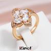Kinel блестящее циркониевое кольцо в форме цветка для женщин, цвет розового золота, роскошные ювелирные изделия, подарок