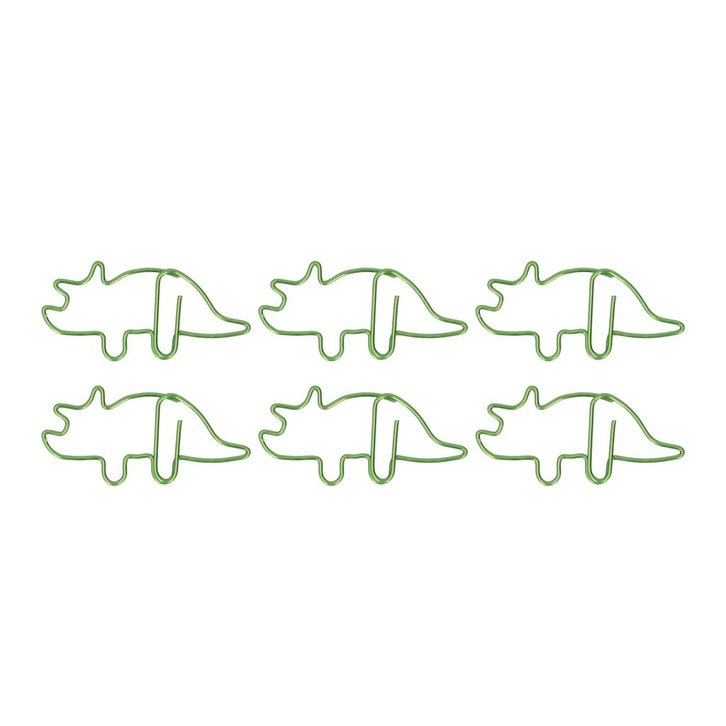 100 шт. скрепок в форме голубого трицератопса, металлические портативные зажимы для офиса для гальванизации