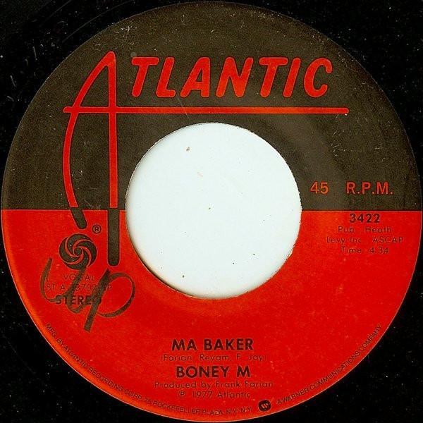 7-дюймовая пластинка BONEY M. Ma Baker Женщина Может Изменить Мужчину 3422 Atlantic 1977 США SoulFunk Б/У