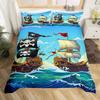 Sailboat Bedding Set Sailing Ship Comforter Cover Ocean Wave Nautical Duvet Cover For Kids Boys Girls Cartoon Ship