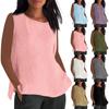 Летние хлопковые и льняные тонкие дышащие топы для женщин, свободные большие размеры, футболка с короткими рукавами и круглым вырезом, летняя блузка, одежда