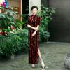 Plaid Republic of China style Chinese long improved cheongsam new young women retro slim daily performance