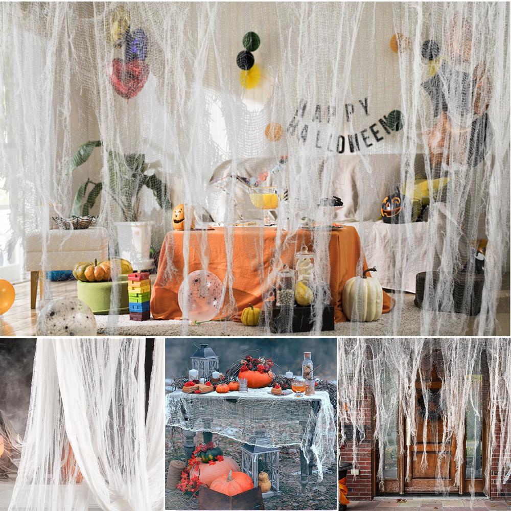 Хэллоуинская марля Черно-белая кровавая марля Бар Призрачная комната Атмосфера вечеринки Ужасы Декорации Сцена Реквизит