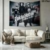 Настенный гобелен Tokio Hotel Эстетичный настенный подвес Печатная ткань Одеяло Декоративные гобелены для спальни гостиной Домашний декор