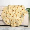 3D Printed Mexican Tortilla Pancake Blanket Soft Warm Flannel Burrito Food Blankets Airplane Travel Throw Nap Wrap Plush Blanket