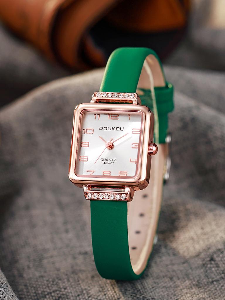 Простые арабские квадратные часы с маленьким циферблатом, кварцевые, с ремешком