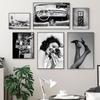 Модный Парижский брендовый постер с принтом звезды, собаки, автобуса, автомобиля, настенная живопись на холсте, черно-белая скандинавская картина для гостиной, домашний декор