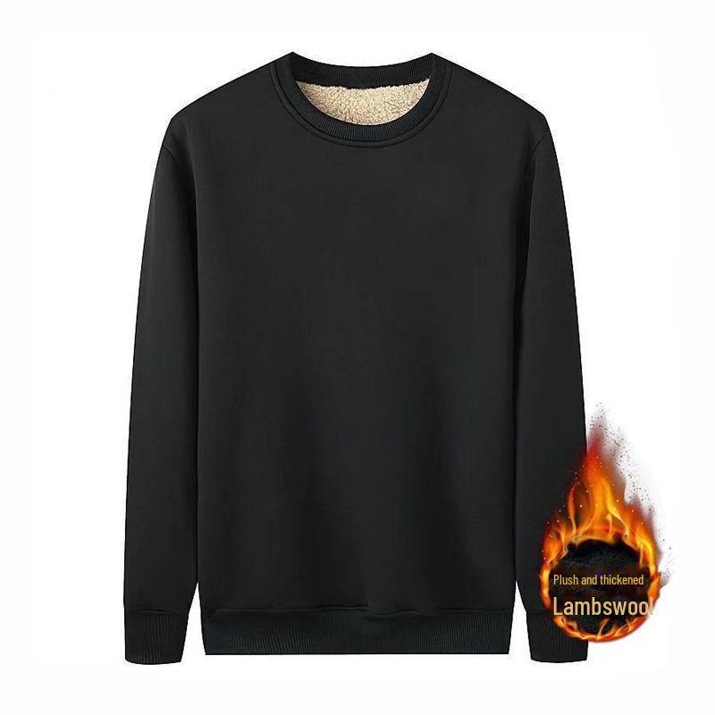 Men's Winter Lambskin Fleece Sports Suit - Loose Fit Velvet Sweater & Pants Set