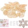 50pcs Vintage for DIY Hair Comb Charm Filigree Hollow Leaves Pendant Jewelry Making Findings