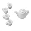 1: 12 Dollhouse Porcelain Tea Set for Kids 5pcs Pure White Exquisite Cute Miniature Tea Set for