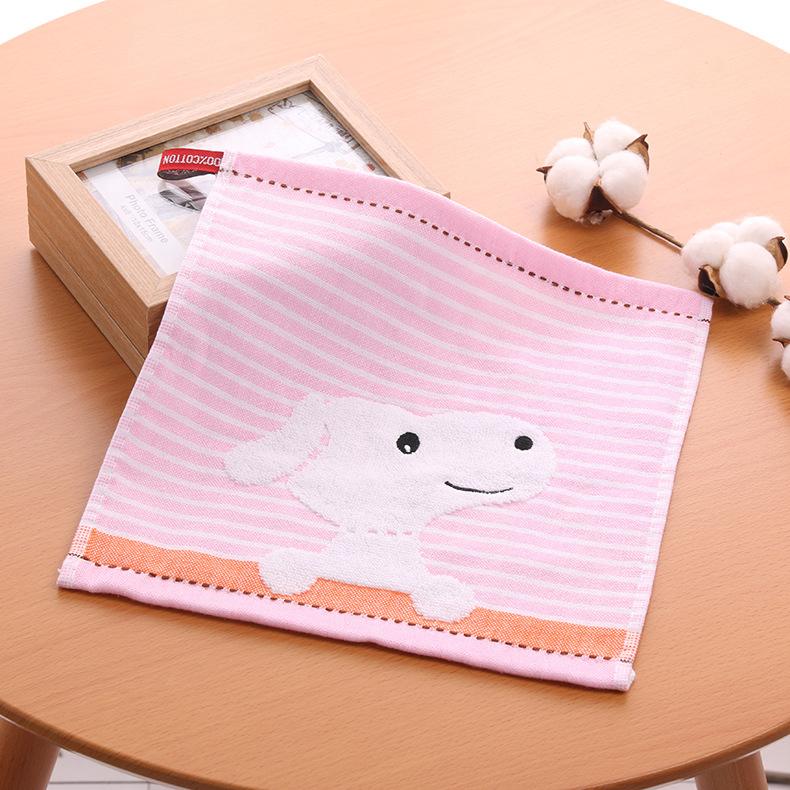 Хлопковое квадратное полотенце 25*25 см, утолщенное домашнее милое мультяшное цветное тканое жаккардовое маленькое квадратное полотенце