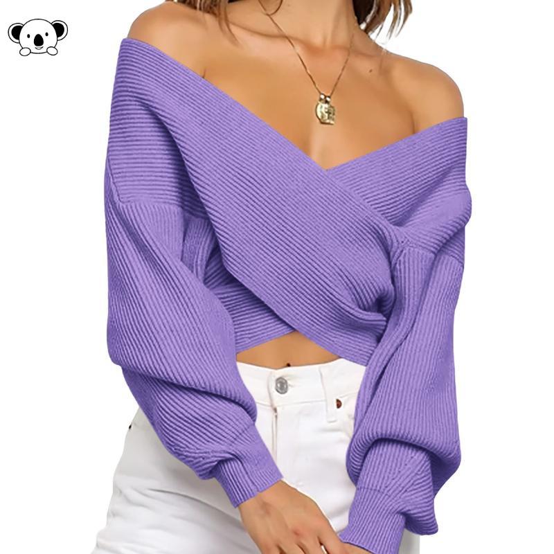Striped V-Neck Loose Knit Sweater