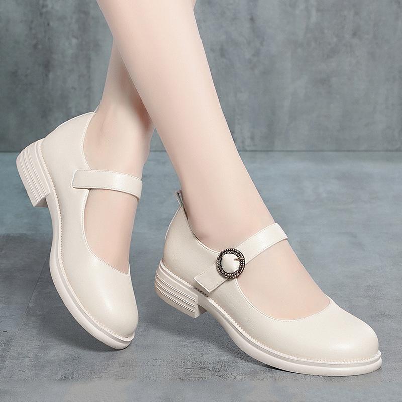 Мода Новая весна лето модная женская обувь элегантный мелкий носок круглый квадратный каблук повседневный удобный мягкая подошва британский стиль