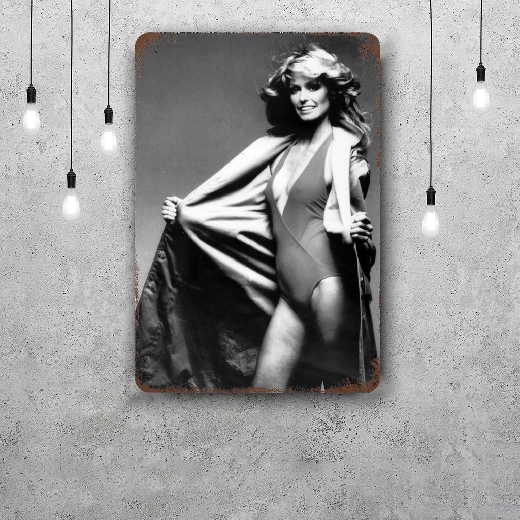 farrah fawcett Classic Poster Rusty Metal Plaque Retro Decorative Plate Bar Man Cave Garage Club Metal Sign Wall Decoration